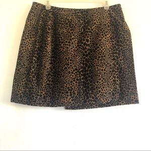 NWOT Liz Claiborne Leopard Print Velvet Wrap Skirt